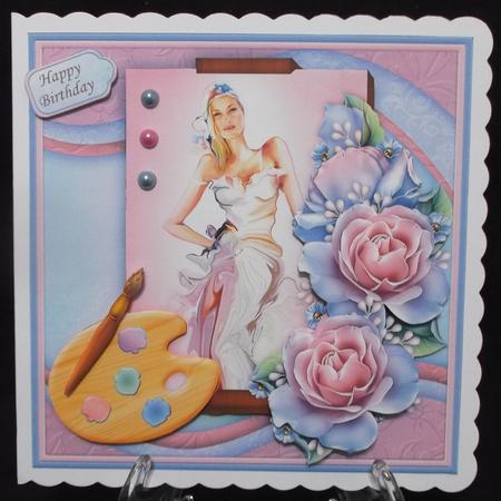 Artists Canvas Painted Lady 7.5 Decoupage Mini Kit by Suzi Cooper