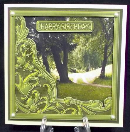 Trees in the Woods 6in x 6in Decoupage by Suzi Cooper