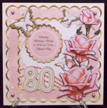80th Birthday Roses & Pearls by Suzi Cooper