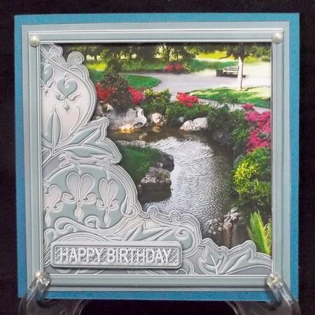 Floral Pond 6in x 6in Decoupage by Suzi Cooper