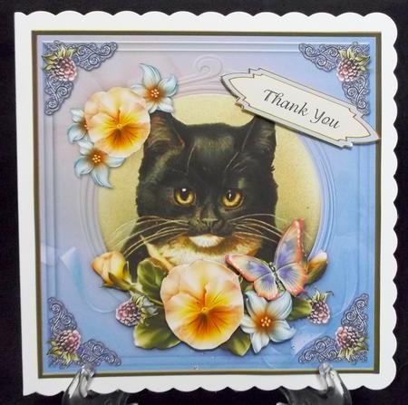 Vintage Cat Thank You 7x7 Cf. by Suzi Cooper