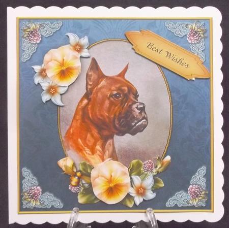 Vintage Dog Best Wishes 7x7 Cf by Suzi Cooper
