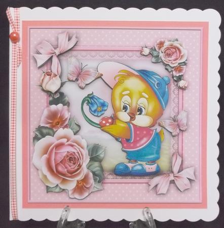 Baby Chicken in Spring Garden Card Mini Kit by Suzi Cooper