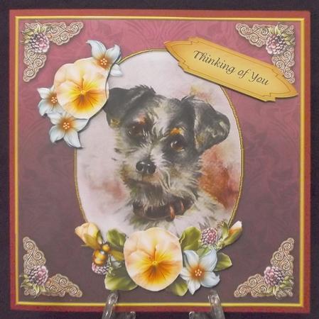 Vintage Dog Thinking of You Rose Cf by Suzi Cooper