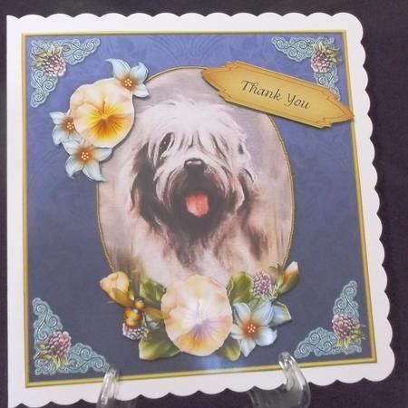 Vintage Dog Thank You 7x7 Purple Cf by Suzi Cooper