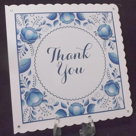 Square Floral Topper - Thank You by Suzi Cooper