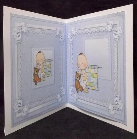 New Baby Boy with Teddy 6in x 6in Insert by Suzi Cooper
