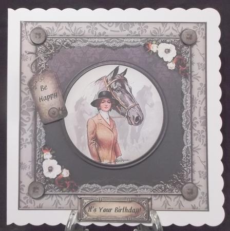 Vintage Horses 8x8 Card Front Kit 2 by Suzi Cooper