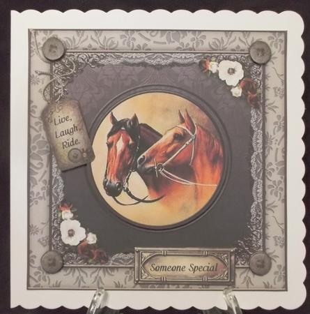 Vintage Horse 7x7 Card Front by Suzi Cooper