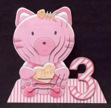 Cat Character Shaped Age Card Pyramage by Suzi Cooper