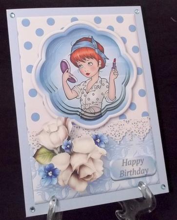 A Bit of Lippy - Petal Pyramid Card Front by Suzi Cooper