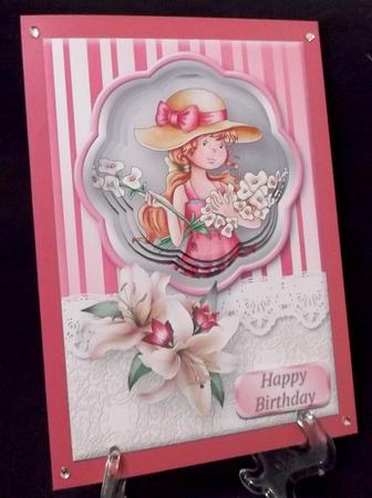 An Armful of Lilies - Petal Pyramid Card Front by Suzi Cooper