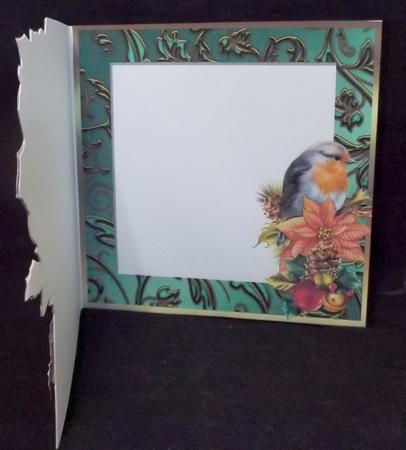 Hand-tied Bouquet - Christmas Robin - Square Insert by Suzi Cooper