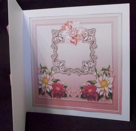 Dahlias on a Stained Glass Frame Matching 8x8 Insert Plate by Suzi Cooper