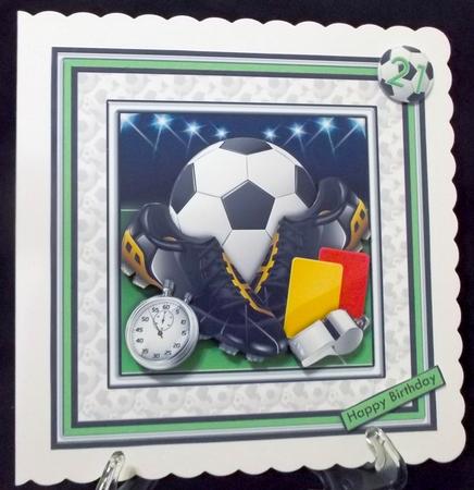 Football Soccer Equipment 8x8 Decoupage Mini Kit with Ages by Suzi Cooper