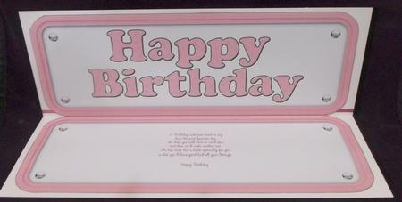 Happy Birthday Paw Print Insert Pink by Suzi Cooper