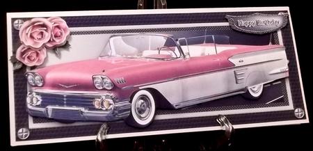 Lg.dl Pink Impala Card Front Kit by Suzi Cooper