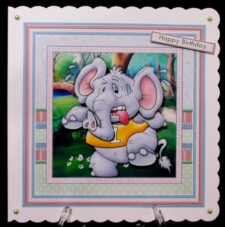 Jogging Elephant 8x8 Decoupage Mini Kit for Men by Suzi Cooper