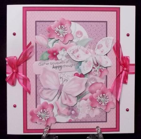 Bouquets of Happy Thoughts Decoupage Card Topper by Suzi Cooper