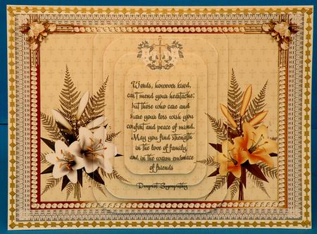 Lily's and Verse Pyramage Sympathy Card by Suzi Cooper