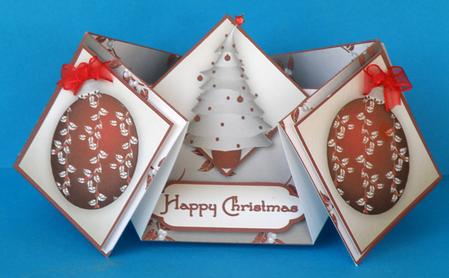 Christmas Tree Double Diamond Fold Card by Suzi Cooper