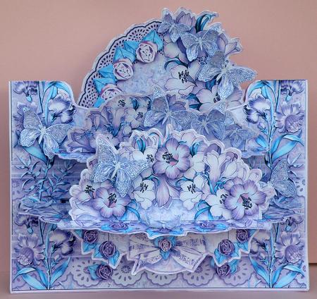 3D Card Kit Twin Table Lilac Butterflies by Suzi Cooper