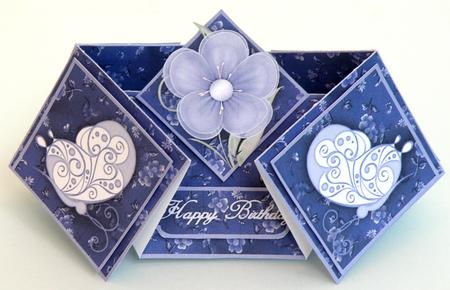 Butterflies 'n Blooms Double Diamond Fold Card by Suzi Cooper