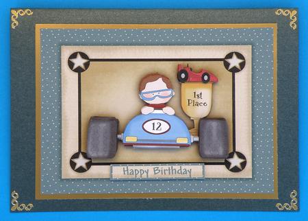 Motor Racing Car Topper & Decoupage by Suzi Cooper