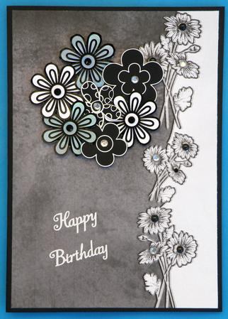 Velvet Flower Border Background (charcoal) by Suzi Cooper