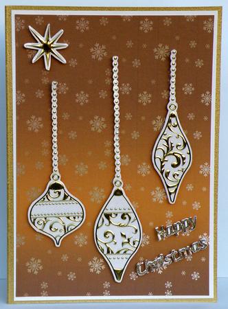 Golden Snowflakes Christmas Background (coffee) by Suzi Cooper