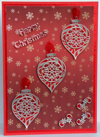 Golden Snowflakes Christmas Background (red) by Suzi Cooper