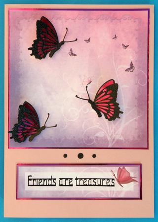 8" Butterfly Grunge Card Front & Text Plate #3 by Suzi Cooper