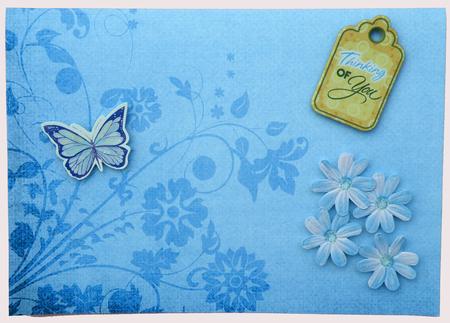 Shabby Chic Floral Flourish Background (blue) by Suzi Cooper