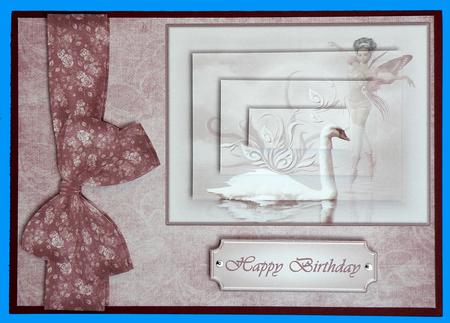 Swan and Fairy Fantasy Card Front by Suzi Cooper