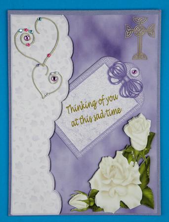 Gold Cross and Roses Sympathy Card by Suzi Cooper