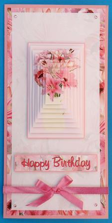 Lily & Gerbera Dl Card Front & Pyramid by Suzi Cooper