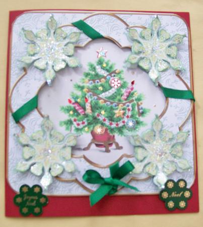 Elegant Tree Snowflake Fancy Picture 8in Decoupage Cf Kit by SYLVIA Chapman