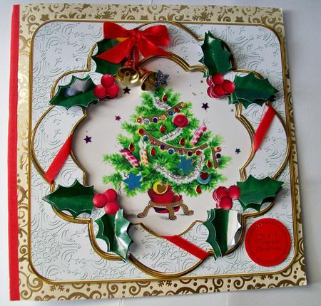 Elegant Tree Holly Fancy Picture 8in Decoupage Cf Kit by SYLVIA Chapman