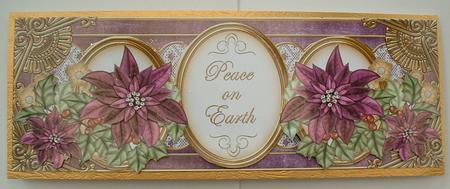Dpurple Poinsettia Peace on Earth Large Dl Decoupage Topper by SYLVIA Chapman