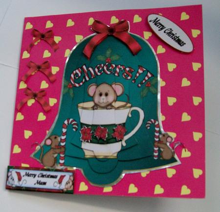 Mouse in a Teacup Christmas Pyramid by SYLVIA Chapman