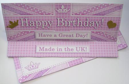 Large Dl Uk Shabby Flag Birthday Easel Card Kit N Envelope by SYLVIA Chapman