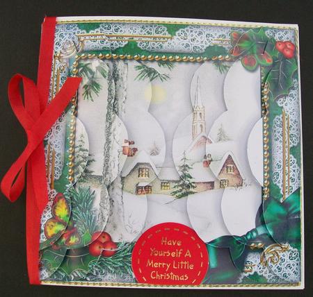 Winter Pub Holly 5in Scalloped Side Stacker by SYLVIA Chapman