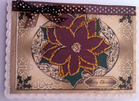 Poinsettia Christmas Card Front & Insert 1 by SYLVIA Chapman