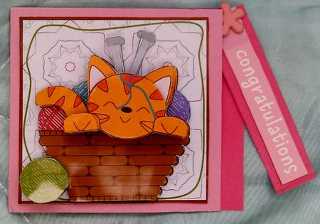 Cute Ginger Cat in the Wool Basket by SYLVIA Chapman