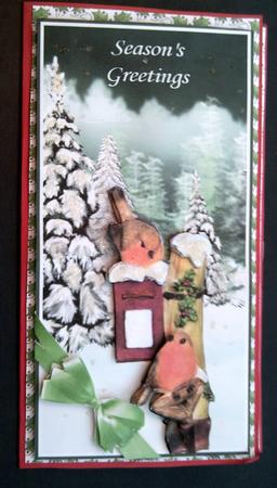 Robins & Post Box for Christmas by SYLVIA Chapman