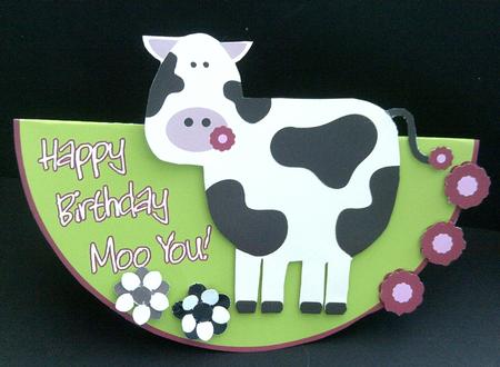 Cute Cow Birthday Card by SYLVIA Chapman