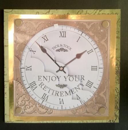 8x8 Retirement Clock Kit with Scalloped Corners by SYLVIA Chapman