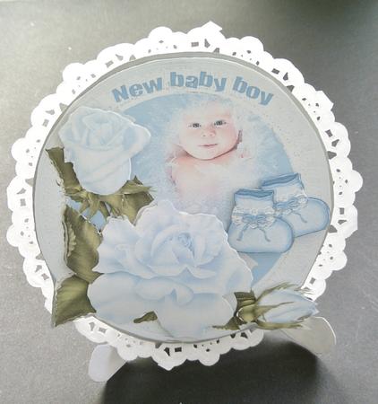 New Baby Boy Plate & Stand by SYLVIA Chapman