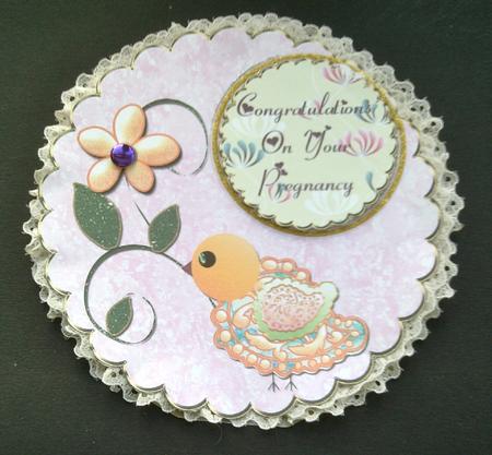 Little Paisley Bird Pregnancy/ New Baby Topper by SYLVIA Chapman