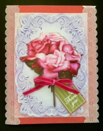 Beautiful Pink Roses Topper & Plaque by SYLVIA Chapman